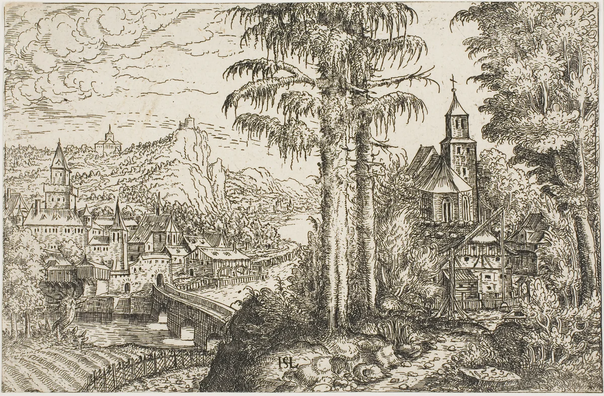 Landscape with a Church by Hanns Lautensack, print, 1553