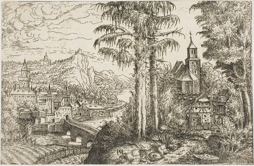Landscape with a Church by Hanns Lautensack, print, 1553