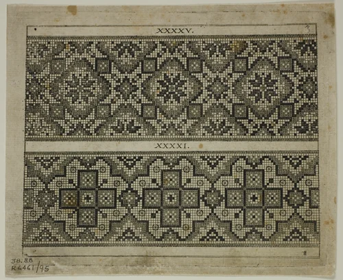 Illustrations from Schön Neues Modelbuch, plate 95 from Woodcuts from Books of the XVI Century by Johann Hans Sibmacher, print, 1597