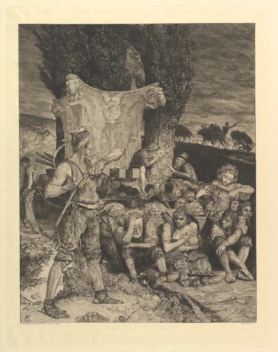 Elend, from the series Vom Tode Zweiter Teil by Max Klinger, print, 1870-1920