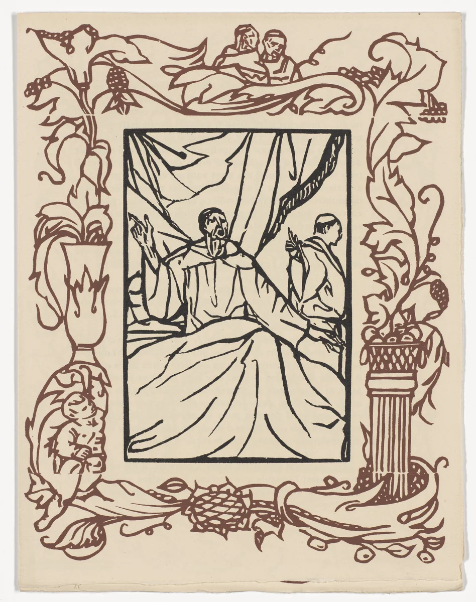 Plate (page 377) from Les Petites Fleurs de St. François (The Little Flowers of St. Francis) by Émile Bernard, illustrated book, 1928