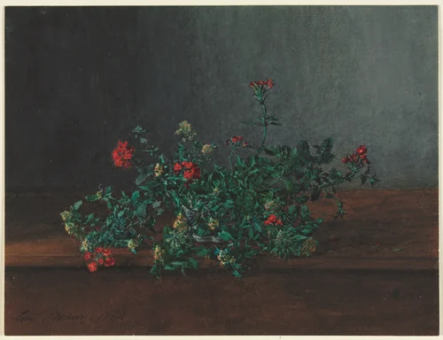Still Life with Wild Flowers by Léon Bonvin, drawing, 1864