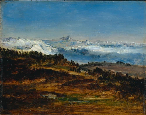 The Pyrenees, the Peak of the Midi de Bigorre by Narcisse Diaz de la Peña, painting, 1871-1872