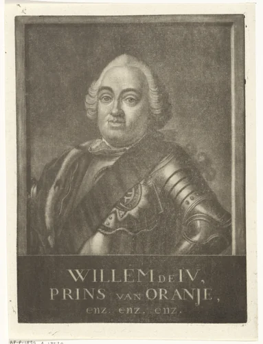 Portret van Willem IV, prins van Oranje en Nassau by Rienk Jelgerhuis, print, 1770