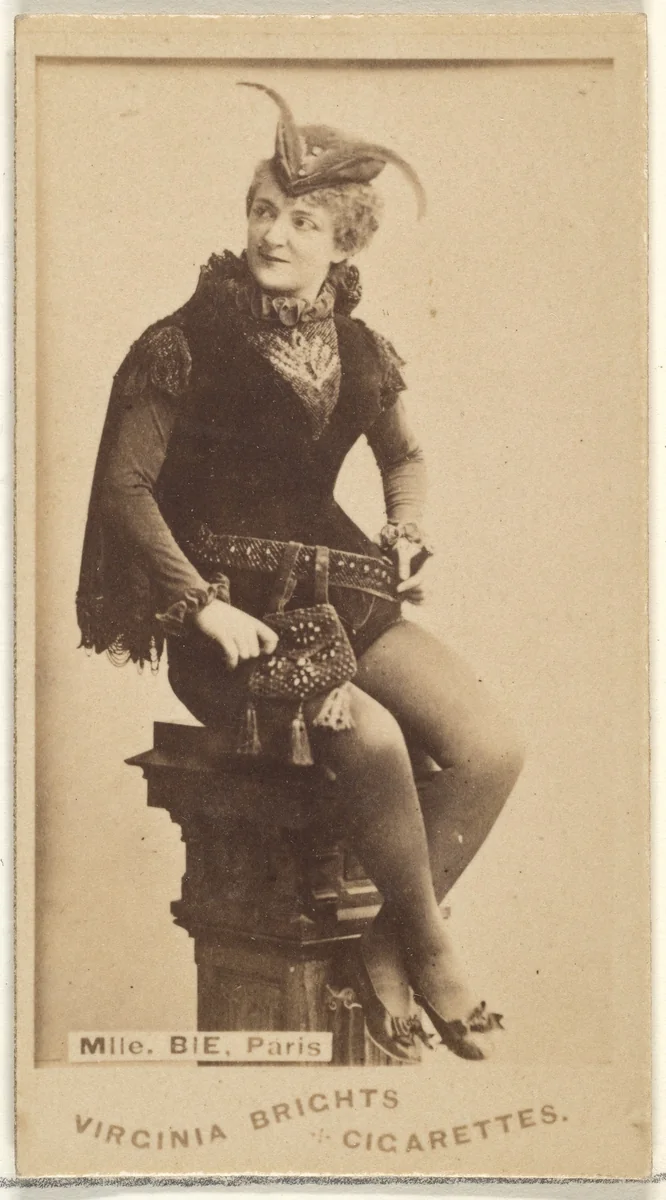 Mlle. Bie, Paris, from the Actors and Actresses series (N45, Type 1) for Virginia Brights Cigarettes by Allen & Ginter, photograph, 1885-1891