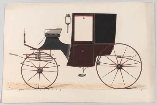 Design for Brougham (unnumbered) by Brewster & Co., drawing, 1865-1875