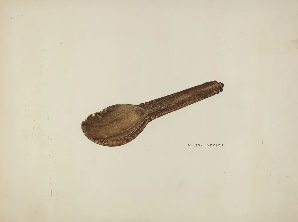 Childs Porridge Spoon by Milton Bevier, index of american design, 1939