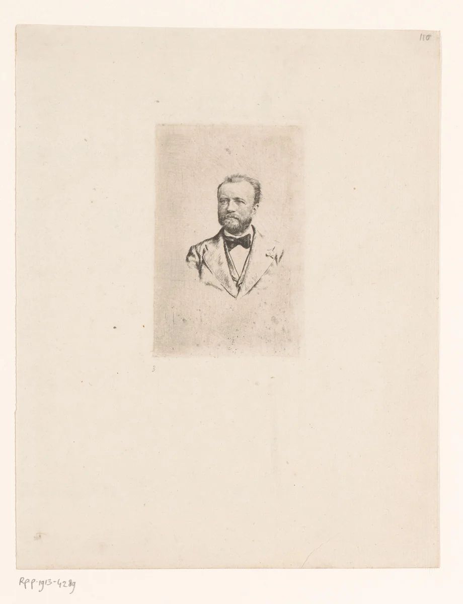 Portret van Emmanuel Desoer by Adrien De Witte, print, 1882