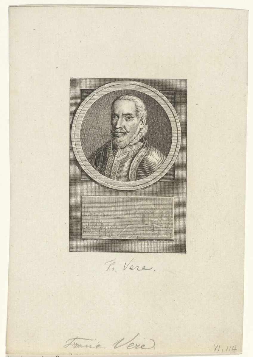 Portret van Francis Vere by Reinier Vinkeles, print, 1783-1795