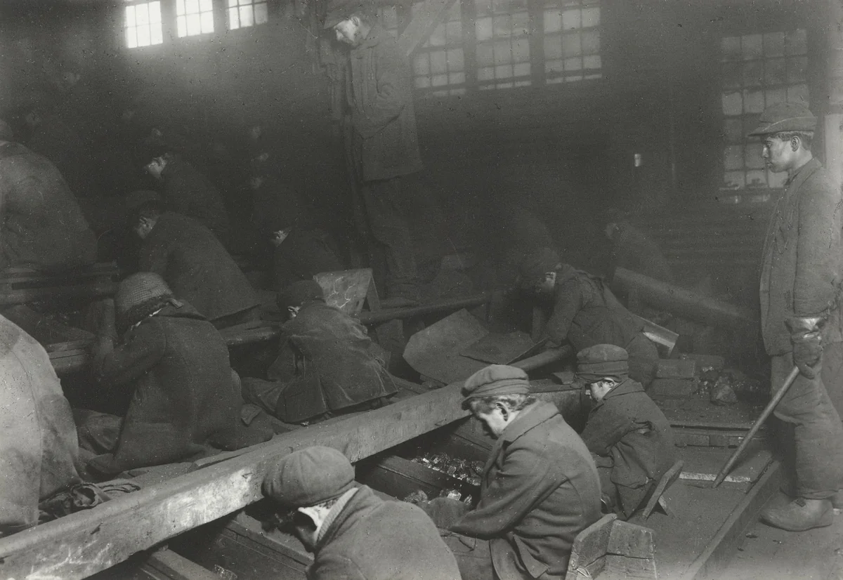 Breaker Boys in a Pennsylvania Coal Mine by Lewis Wickes Hine, photograph, 1911