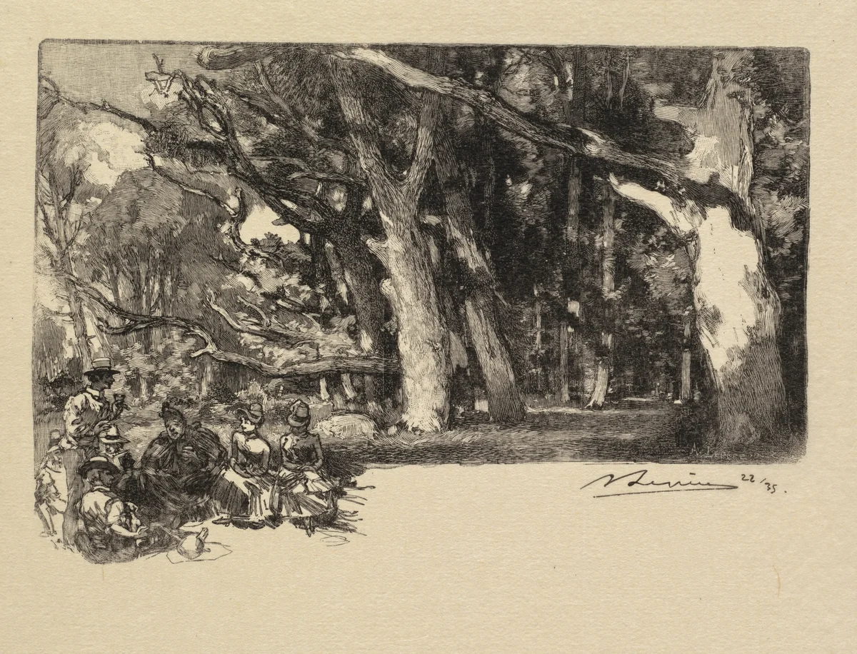 Fontainebleau Forest: Noon under the Trees (La Forêt de Fontainebleau: Midi sous bois) by Auguste Louis Lepère, book, 1890