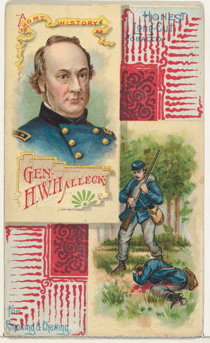 A Short History: General Henry W. Halleck, from the Histories of Generals series (N114) issued by W. Duke, Sons & Co. to promote Honest Long Cut Smoking and Chewing Tobacco by W. Duke, Sons & Co., print, 1888