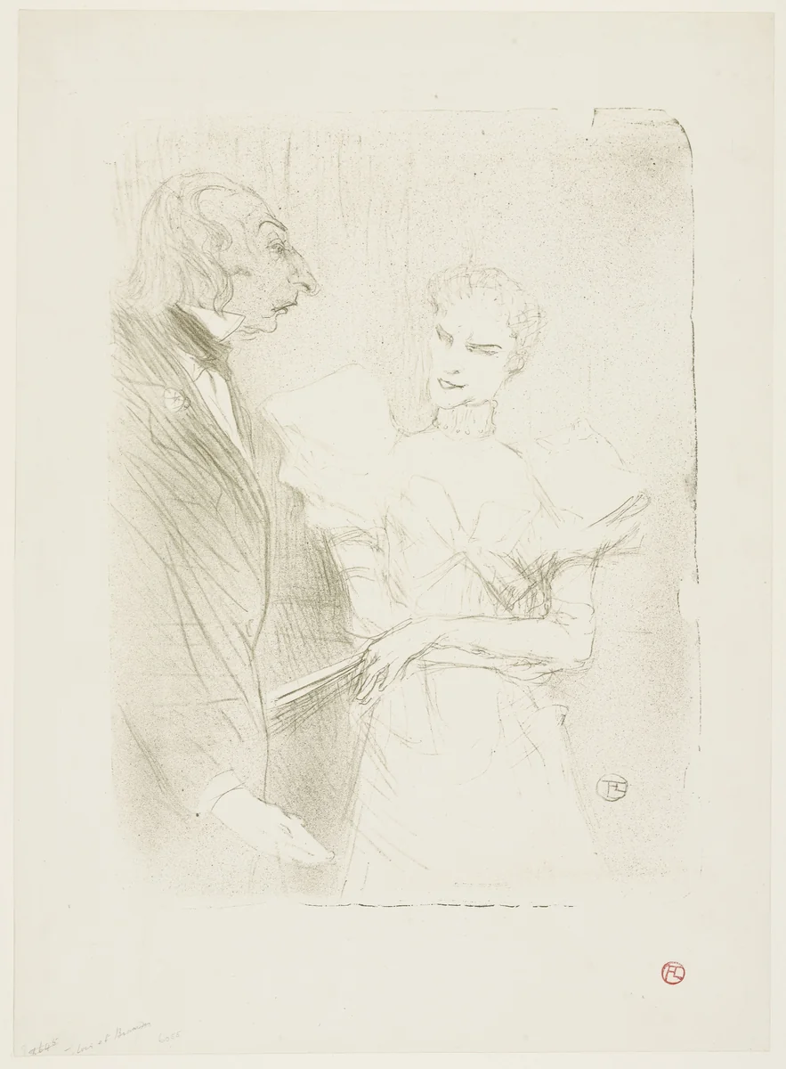 Brandès and Leloir in "Cabotins" (Brandès et Leloir, dans "Cabotins") by Henri de Toulouse-Lautrec, print, 1894