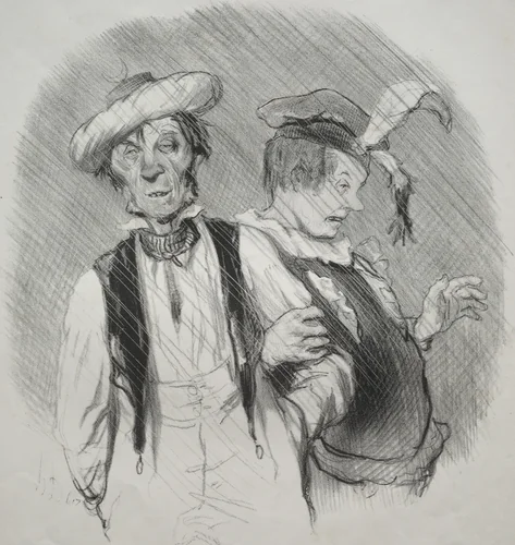 Mardi Gras by Honoré Daumier, print, 1844