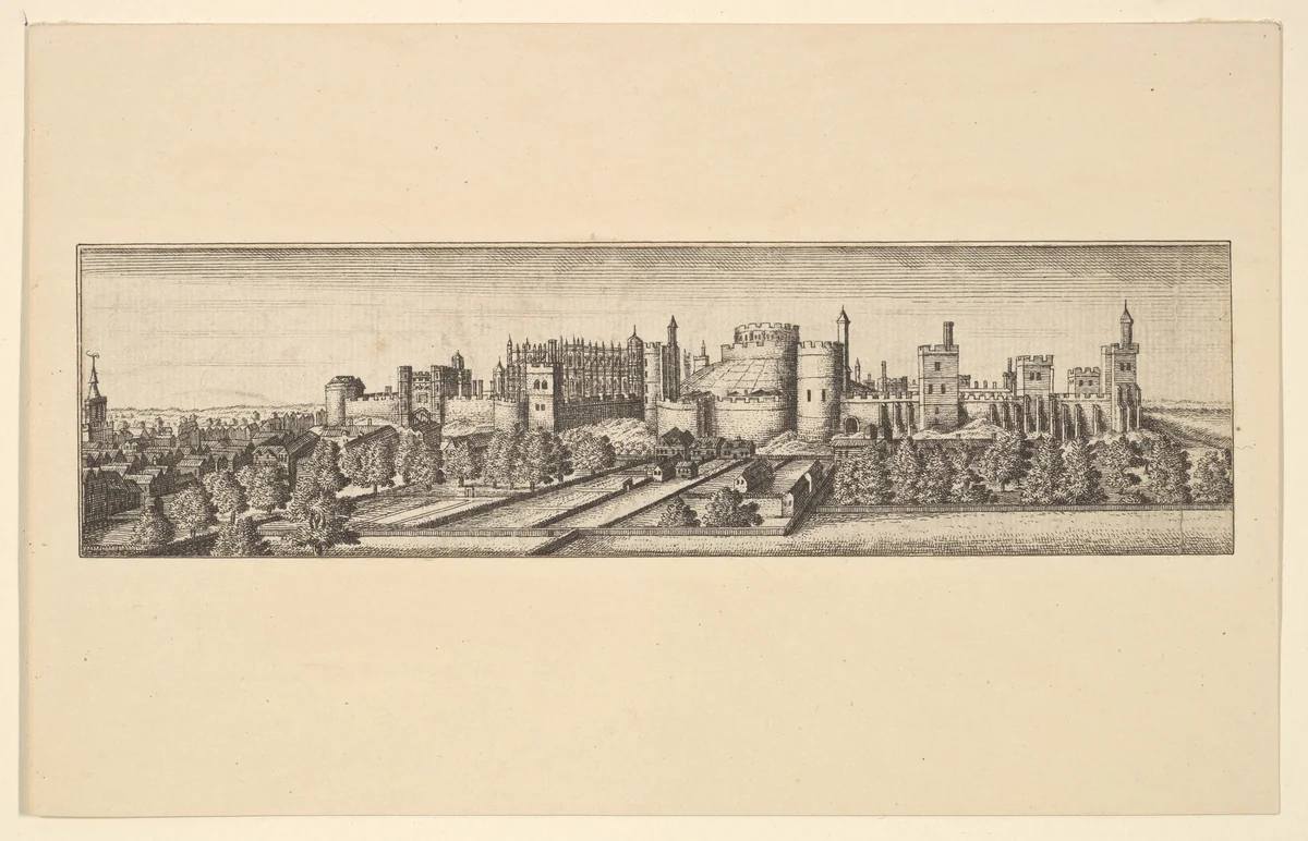 The South Side of Windsor Castle [copy] by Wenceslaus Hollar, print, 1666-1700