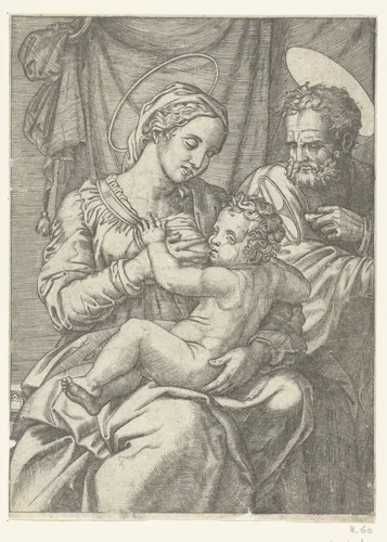 Heilige Familie by Marcantonio Raimondi, print, 1500-1530