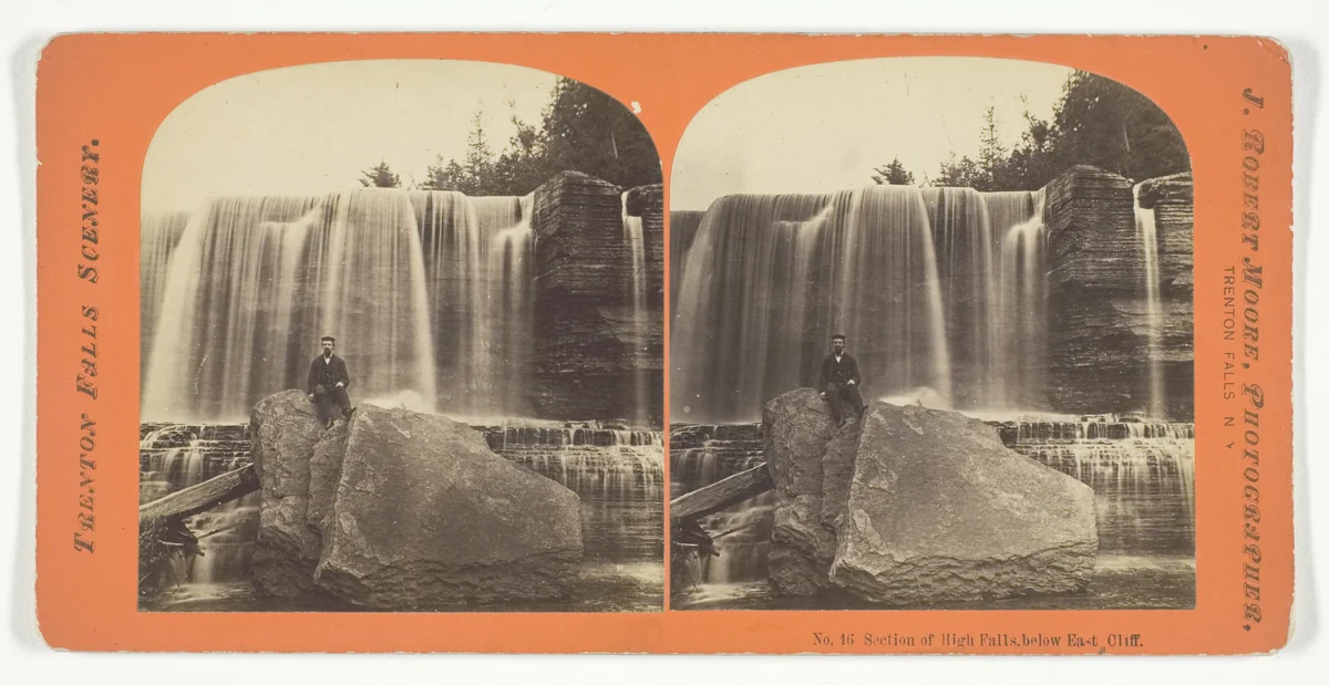 Section of High Falls. below East Cliff, No. 16 from the series "Trenton Falls Scenery" by J. Robert Moore, photograph, 1875-1899