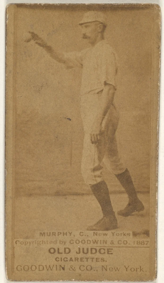 Patrick J. Murphy, Catcher, New York, from the Old Judge series (N172) for Old Judge Cigarettes by Goodwin & Company, photograph, 1887