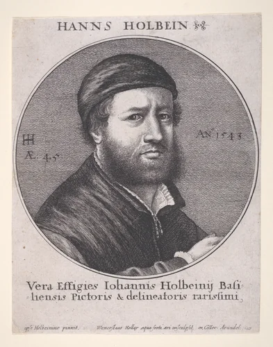 Portrait of Hans Holbein by Wenceslaus Hollar, print, 1647