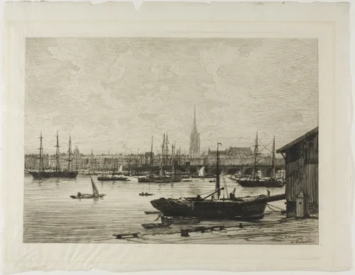 View of Bordeaux by Maxime Lalanne, print, 1866