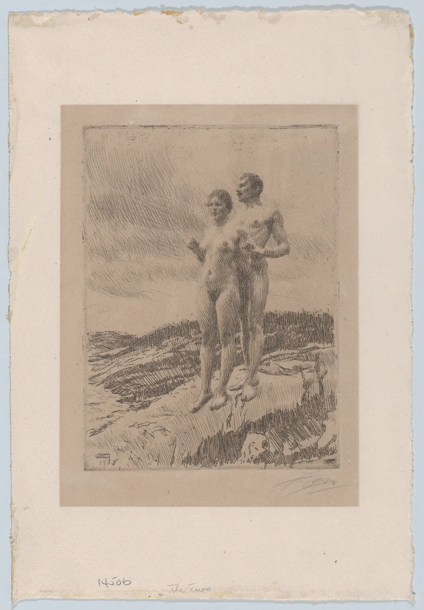 The Two by Anders Zorn, print, 1916