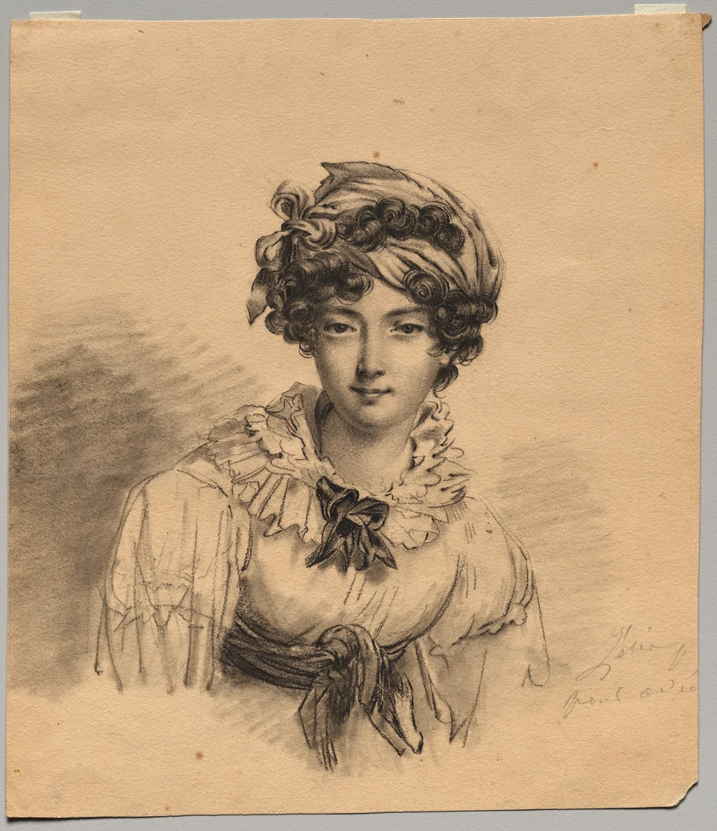 Portrait of the Artist's Daughter by Martin Drölling, drawing, 1805-1815