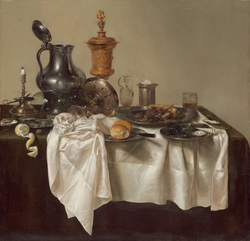Banquet Piece with Mince Pie by Willem Claesz. Heda, painting, 1635