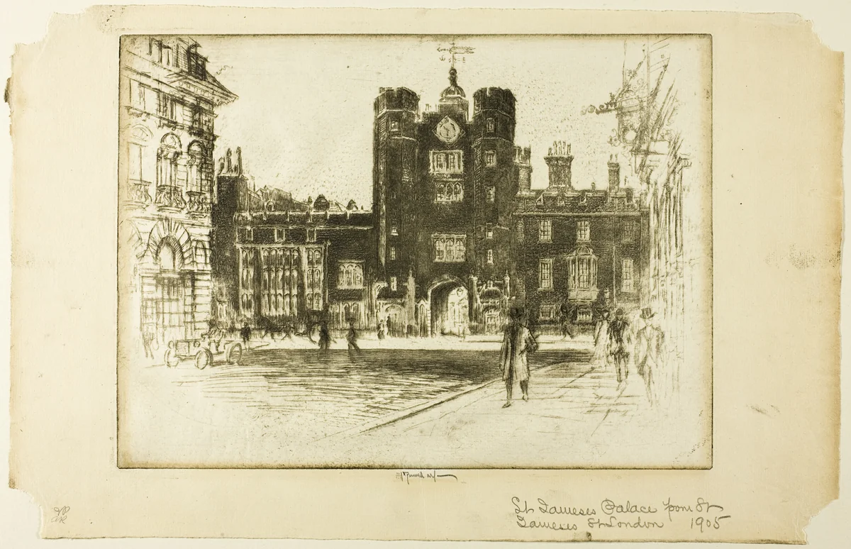 Saint James' Palace, from Saint James' Street by Joseph Pennell, print, 1904