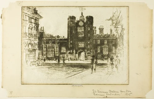 Saint James' Palace, from Saint James' Street by Joseph Pennell, print, 1904