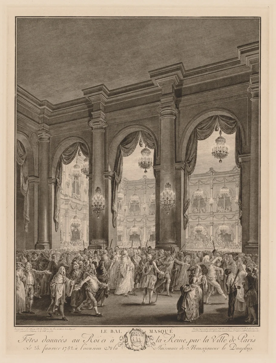 The Masked Ball by Jean Michel Moreau, print, 1782