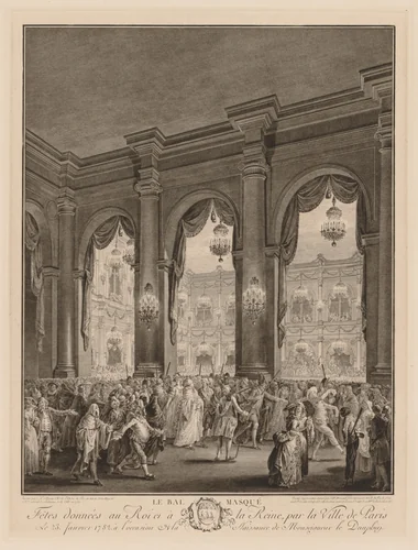 The Masked Ball by Jean Michel Moreau, print, 1782