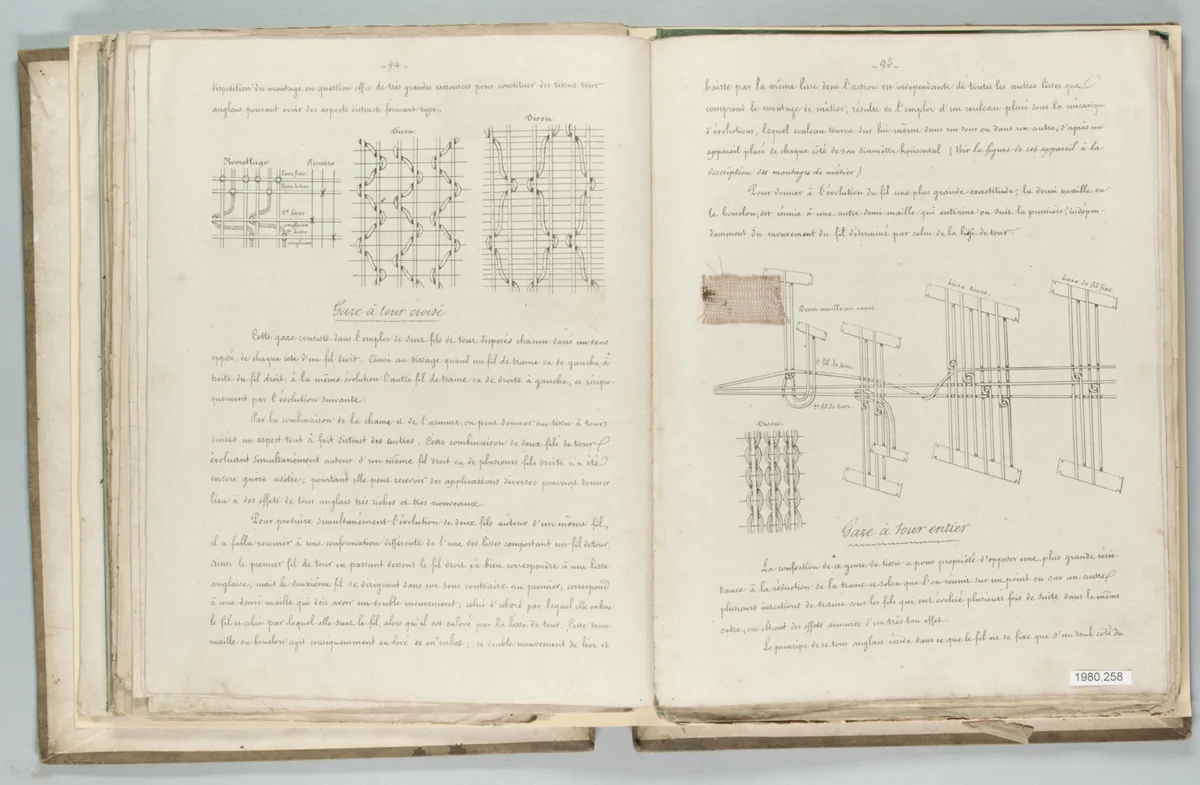 Traité de la Fabrication des étoffes de soie by Antoine Dufour, textile, 1852-1855