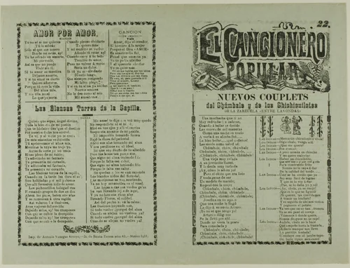 El cancionero popular, no. 22 (The Popular Songbook, No. 22) by Unknown Artist, print, 1800-1899