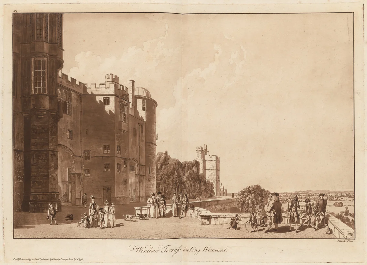Windsor Terrass looking Westward by Paul Sandby; Robert Pollard, print, 1776
