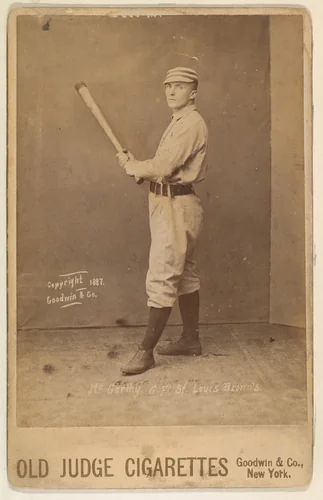 McCarthy, Center Field, St. Louis Browns, from the series Old Judge Cigarettes by Goodwin & Company, photograph, 1887