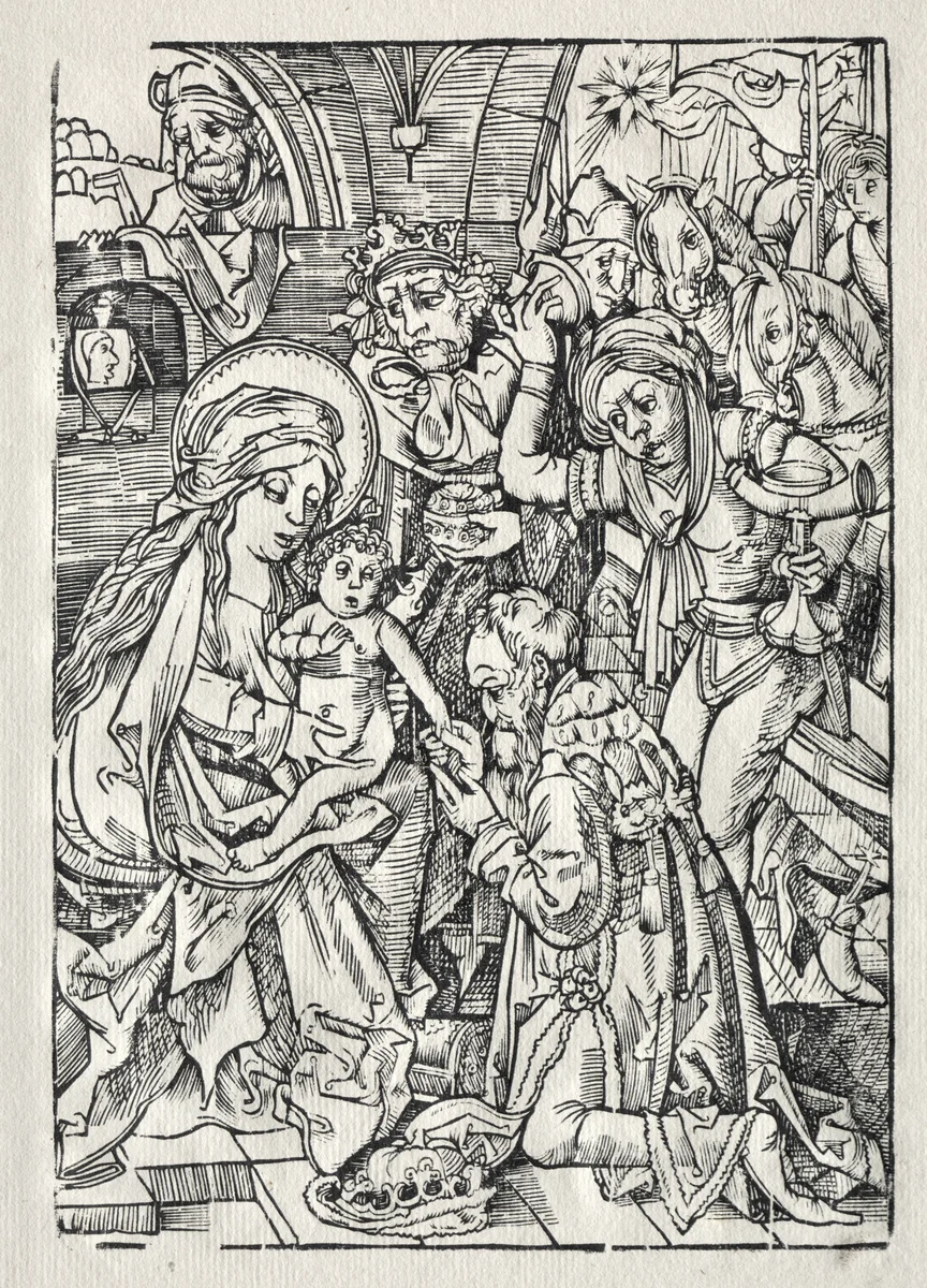 Adoration of the Kings by Unknown, print, 1495-1505