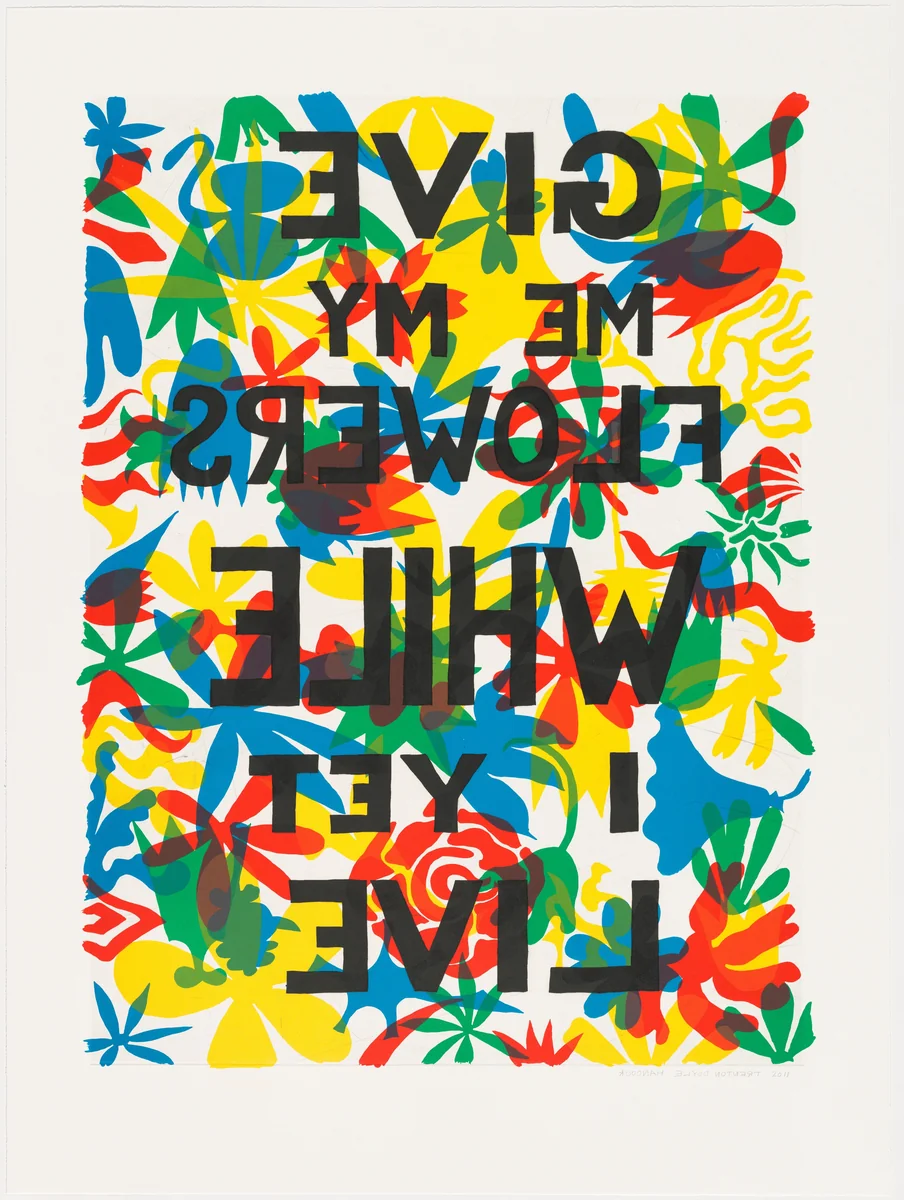Give Me My Flowers While I Yet Live by Trenton Doyle Hancock, print, 2012