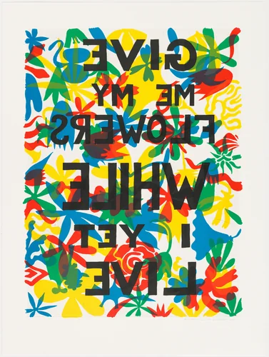 Give Me My Flowers While I Yet Live by Trenton Doyle Hancock, print, 2012