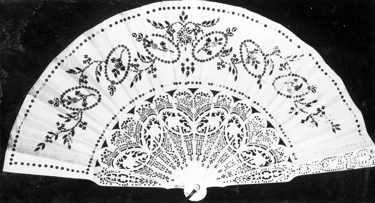 Fan by France, textile, 1860-1880
