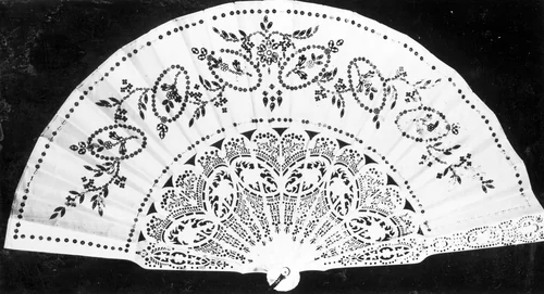 Fan by France, textile, 1860-1880