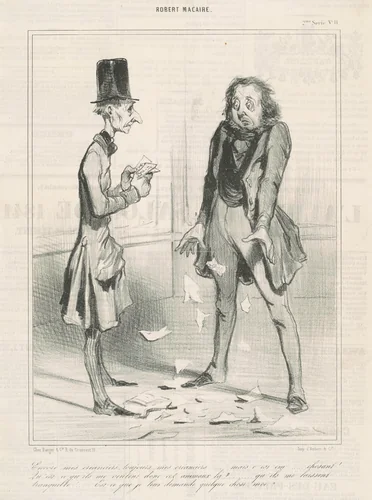 Encore mes créanciers, toujours ... by Honoré Daumier, print, 1841