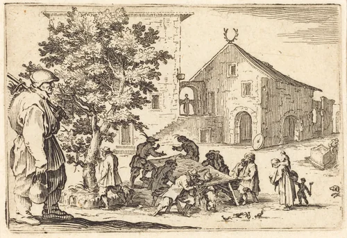 Tavern by Jacques Callot, print, 1622