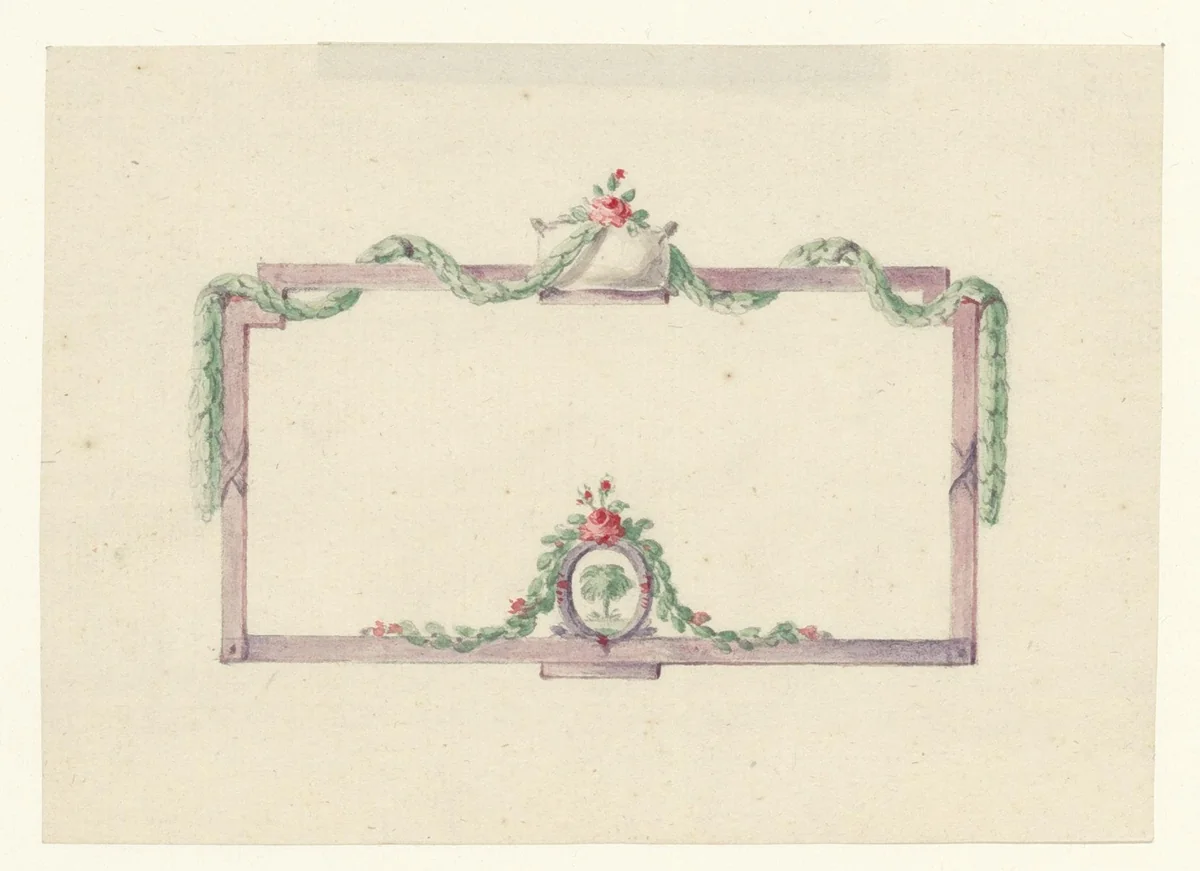 Leeg naamkaartje by anonymous, drawing, 1775-1800