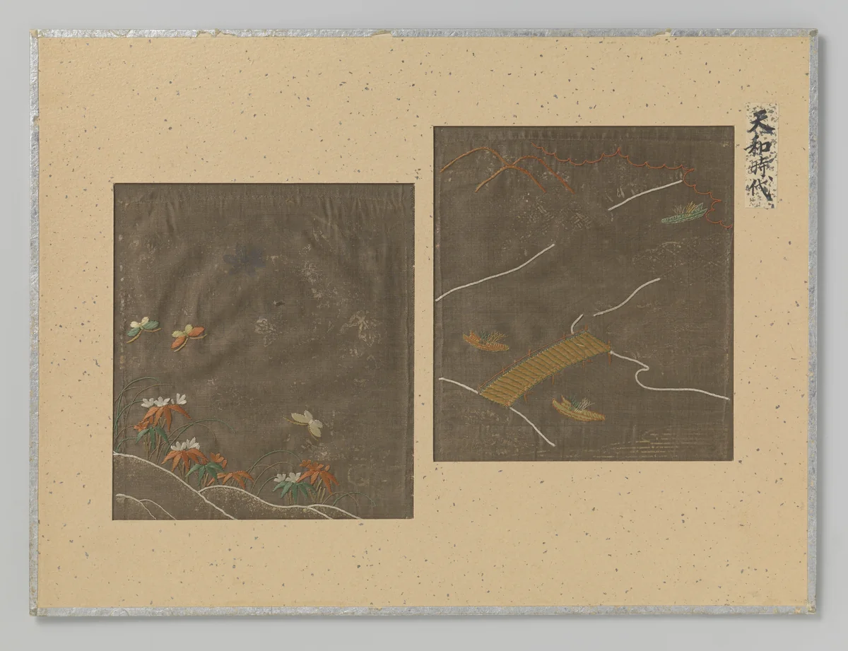 Twee fragmenten textiel by anonymous, textile, 1681-1684