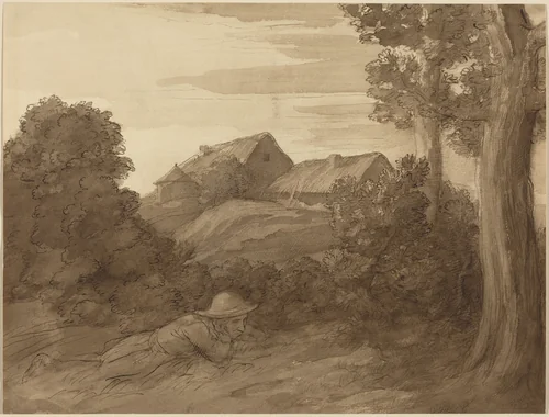 Claude's Farm by Alphonse Legros, drawing, 1837-1911