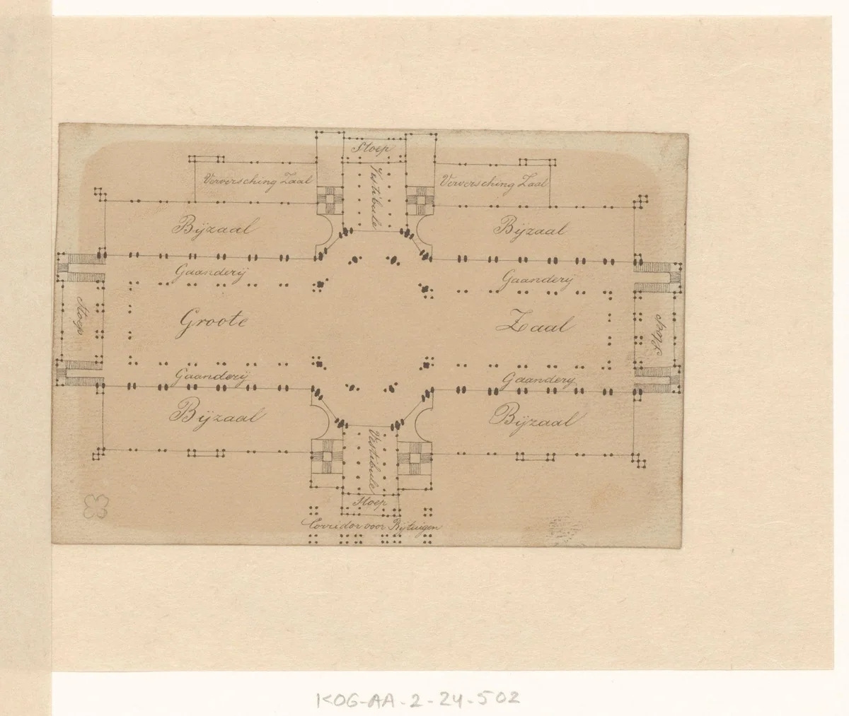Plattegrond van het Paleis voor Volksvlijt by Willem Hekking jr., drawing, 1864-1904