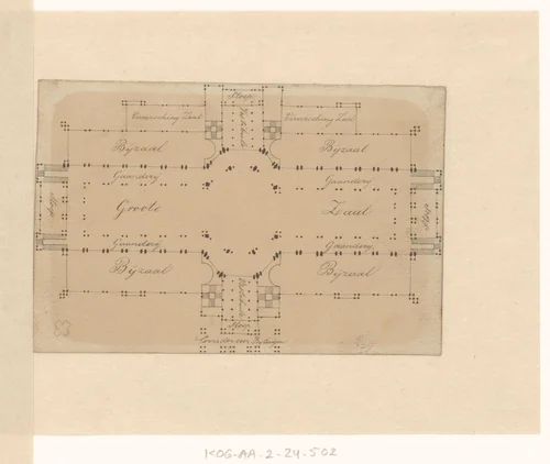 Plattegrond van het Paleis voor Volksvlijt by Willem Hekking jr., drawing, 1864-1904