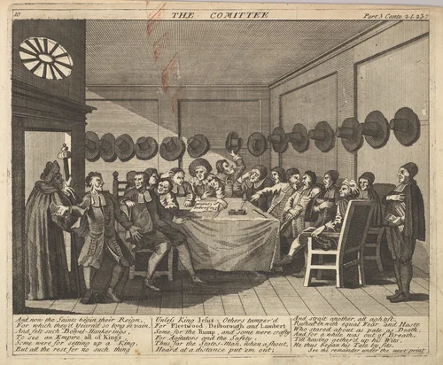 The Committee (Plate 10: Illustrations to Samuel Butler's Hudibras) by William Hogarth, print, 1725-1730
