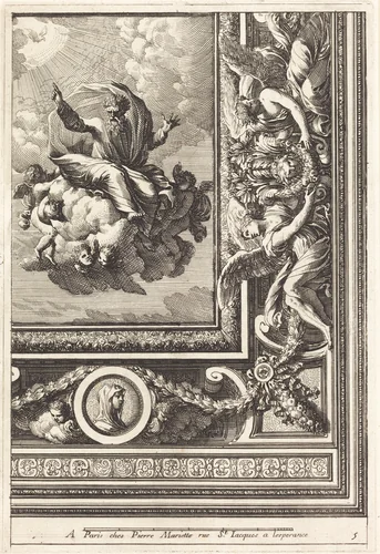 Quarts de plafons by Jean Lepautre, print, 1618-1682