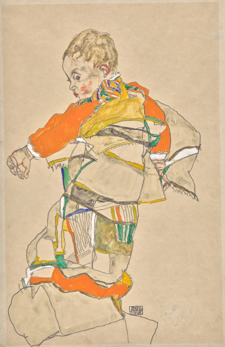 Portrait of a Child (Anton Peschka, Jr.) by Egon Schiele, drawing, 1916